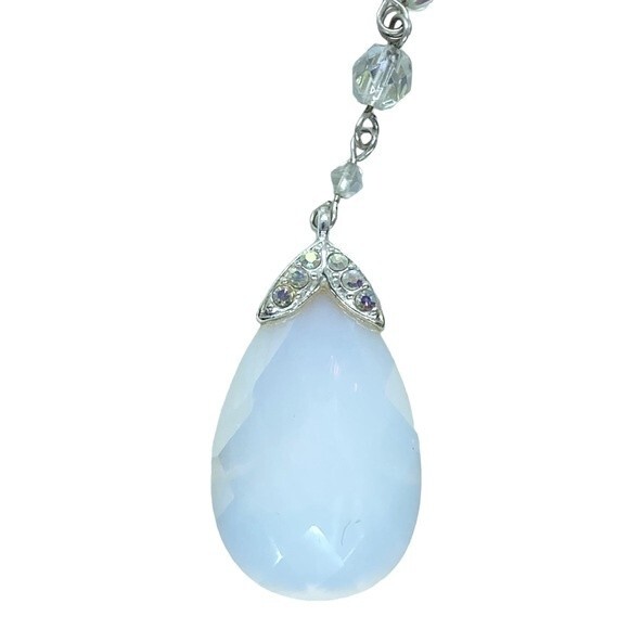 AVON Iridescent Blue Teardrop Silver-tone Necklace - Picture 3 of 5
